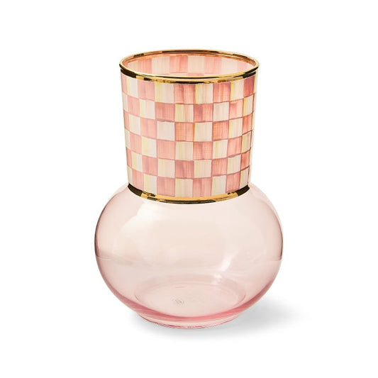 Rosy Check Glass Vase