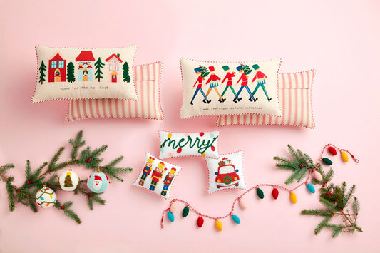 Mudpie Christmas Car Mini Beaded Pillow