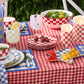 Cherry Check Salad Plates, Set of 4