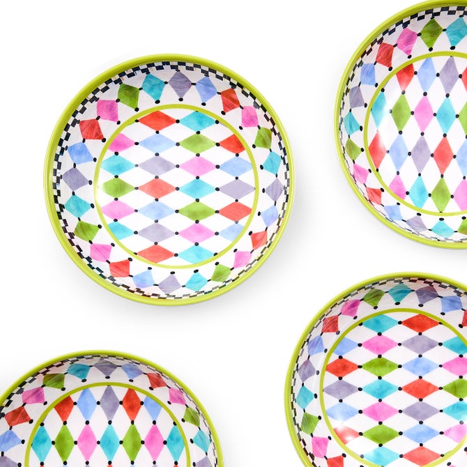 Palm Springs Melamine Small Bowls, Set of 4