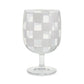 White Check Acrylic Water Goblets, Set of 4