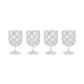 White Check Acrylic Water Goblets, Set of 4
