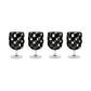 Black Check Acrylic Water Goblets, Set of 4