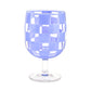 Blue Check Acrylic Water Goblets, Set of 4