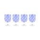 Blue Check Acrylic Water Goblets, Set of 4