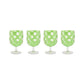 Green Check Acrylic Water Goblets, Set of 4