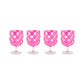 Pink Check Acrylic Water Goblets, Set of 4