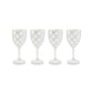 White Check Acrylic Wine Goblets, Set of 4