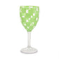 Green Check Acrylic Wine Goblets, Set of 4