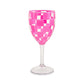 Pink Check Acrylic Wine Goblets, Set of 4