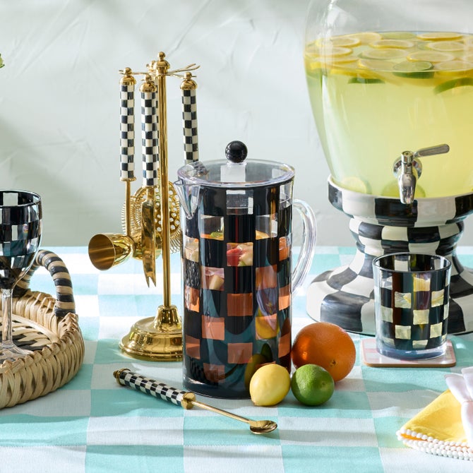 Black Check Acrylic Pitcher