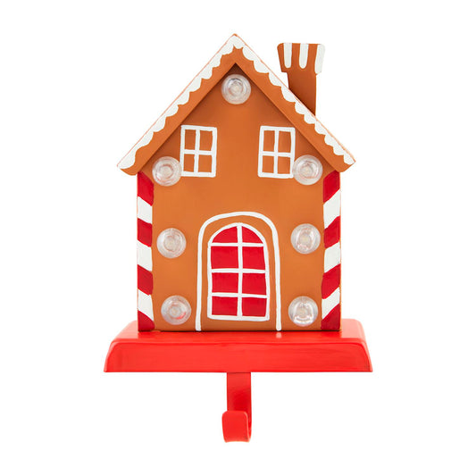 Mudpie Gingerbread House Led Stocking Holder