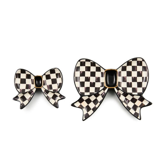 Courtly Check Bow Trinket Dishes, Set of 2