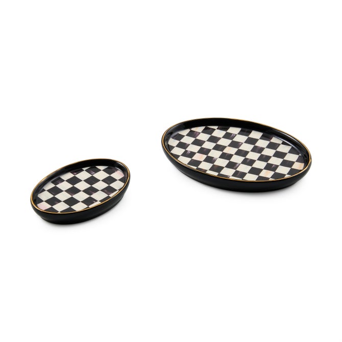 Courtly Check Oval Trinket Dishes, Set of 2