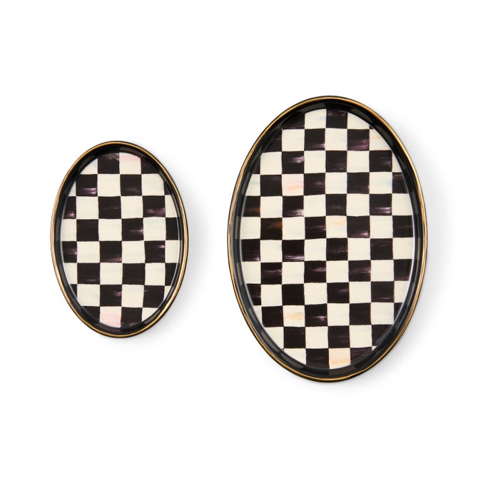 Courtly Check Oval Trinket Dishes, Set of 2