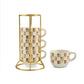 Mocha Check Cappuccino Cup Tower