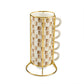 Mocha Check Cappuccino Cup Tower