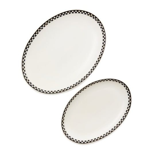 MacKenzie-Childs Courtly Check Everyday Oval Platters, Set of 2