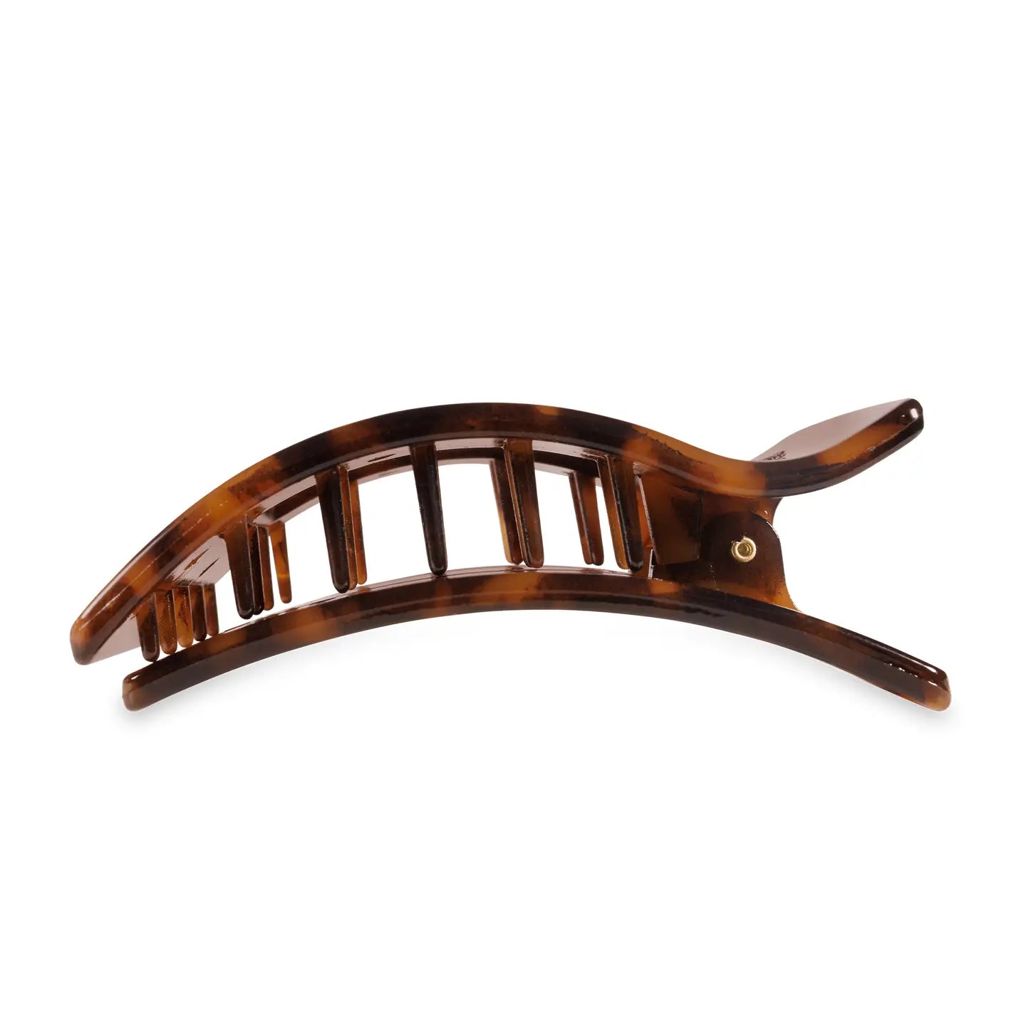 TELETIES Flat Rectangle Hair Clip | Large | Tortoise