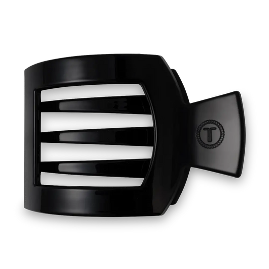 TELETIES Square Flat Hair Clip | Med. | Jet Black