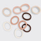KITSCH Recycled Fabric Ribbed Hair Elastics 10pc Set - Blush