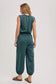 Drawstring Waist Sleeveless Jumpsuit
