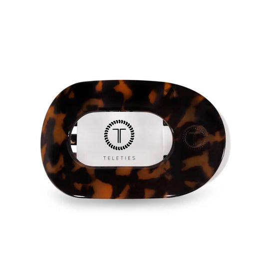 TELETIES Round Flat Hair Clip | Small | Tortoise