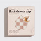 KITSCH Satin Lined Flexi Shower Cap - Terracotta Checker