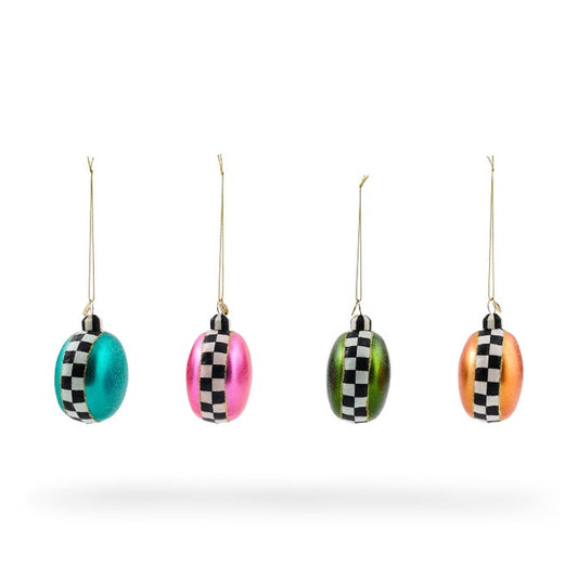 Confetti Macaroon Glass Ornaments, Set of 4