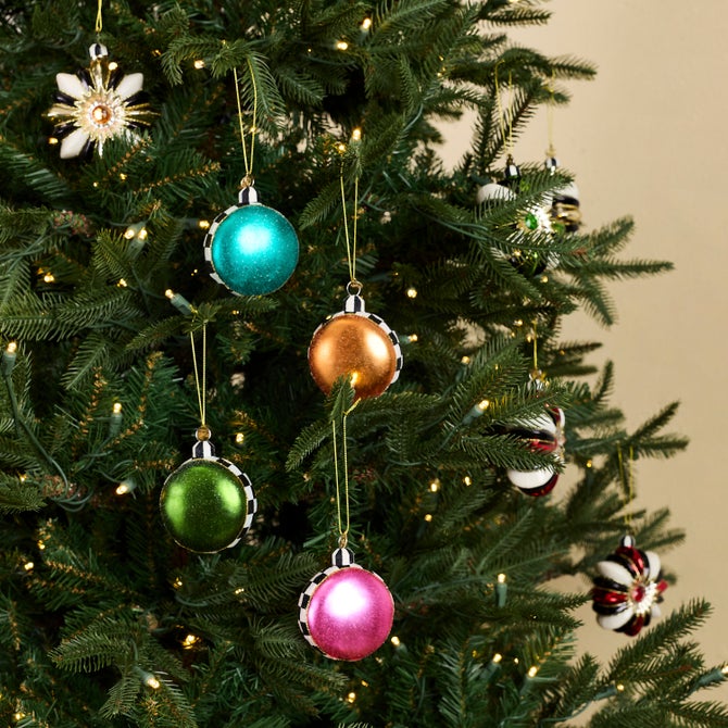 Confetti Macaroon Glass Ornaments, Set of 4