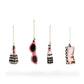 Courtly Cosmetic Glass Ornaments, Set of 4