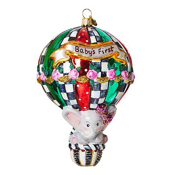 MacKenzie-Childs Baby's First Balloon Glass Ornament