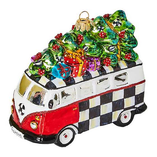 MacKenzie-Childs 2024 Retro Van Glass Ornament