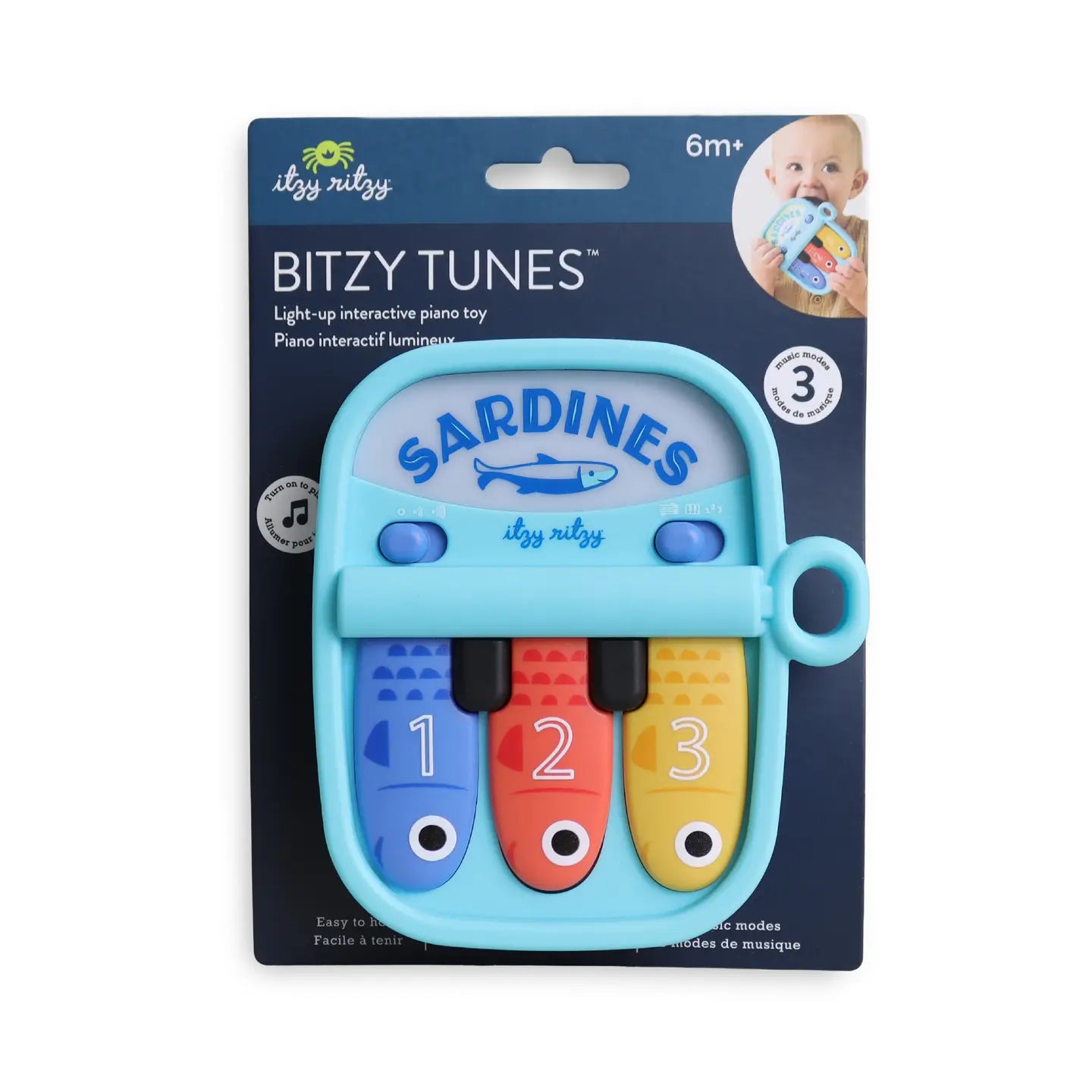 Itzy Ritzy  Bitzy Tunes™ Sardines - Light-Up Interactive Piano Toy