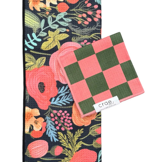Crae.Home Colleen/Melon: Double Sided-Hand Towel Washcloth Set