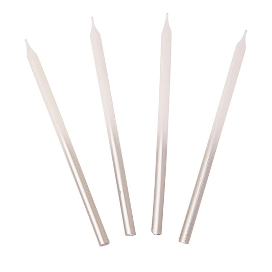 White & Silver Birthday Candles - 16 Pack