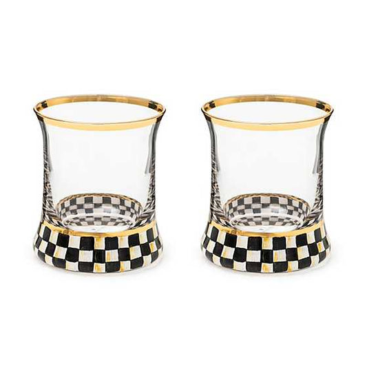 MacKenzie-Childs Courtly Check  Tumbler Glass, Set of 2