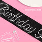 Birthday Girl Sash Black Rhineston