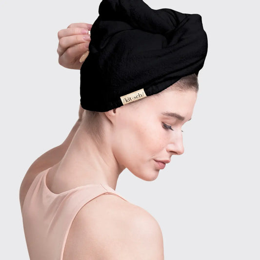 KITSCH Quick Dry Hair Towel - Eco Black