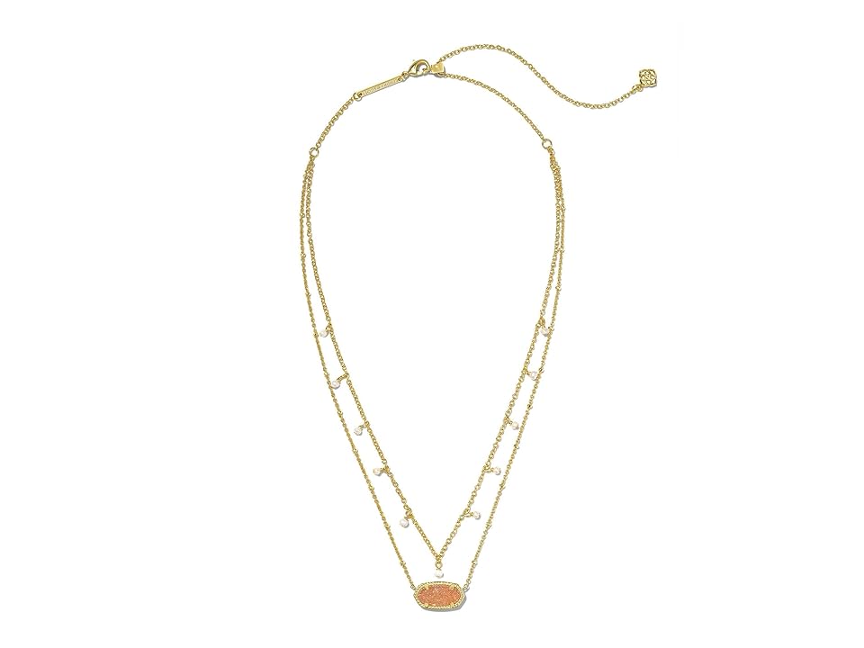 Kendra Scott Elisa Pearl Multi Strand Necklace (Gold Sand Drusy) Necklace