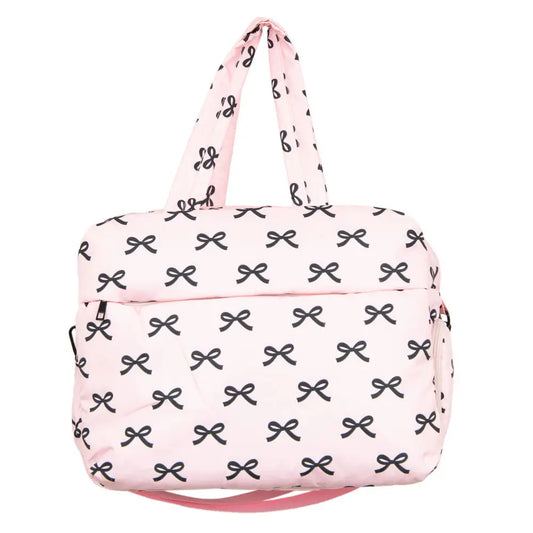 Black & Pink Mini Bows Duffel Weekender