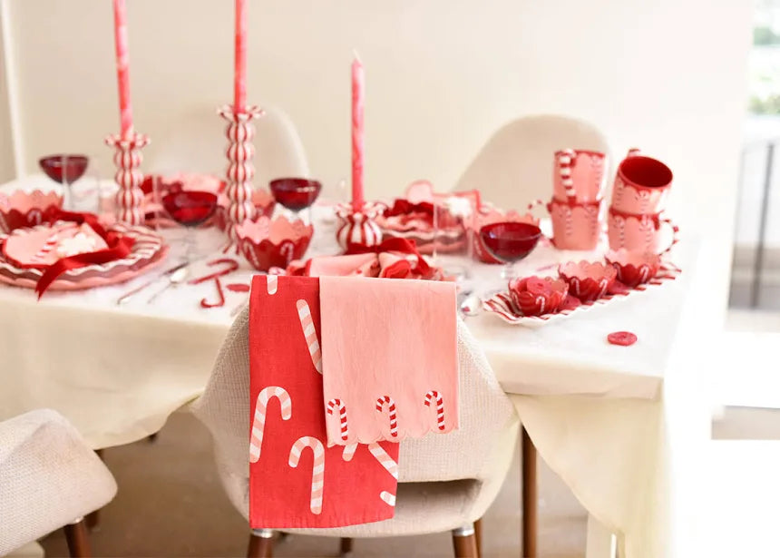 Coton Colors Red Candy Cane Large Hand Towel