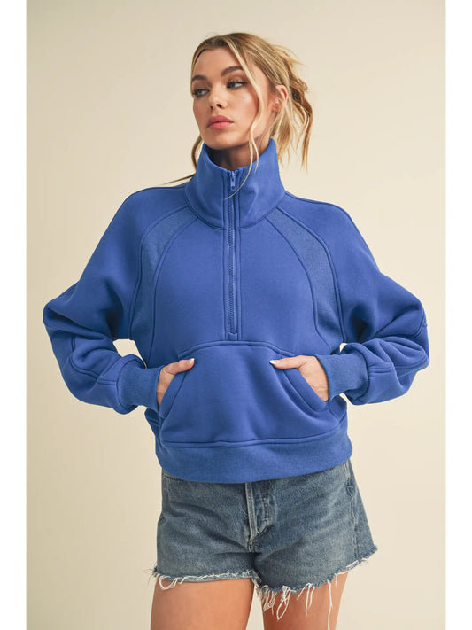 Dove Funnel Neck Half Zip