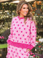 Printed Terry Skort Set- Pink/Magenta Polka Dot
