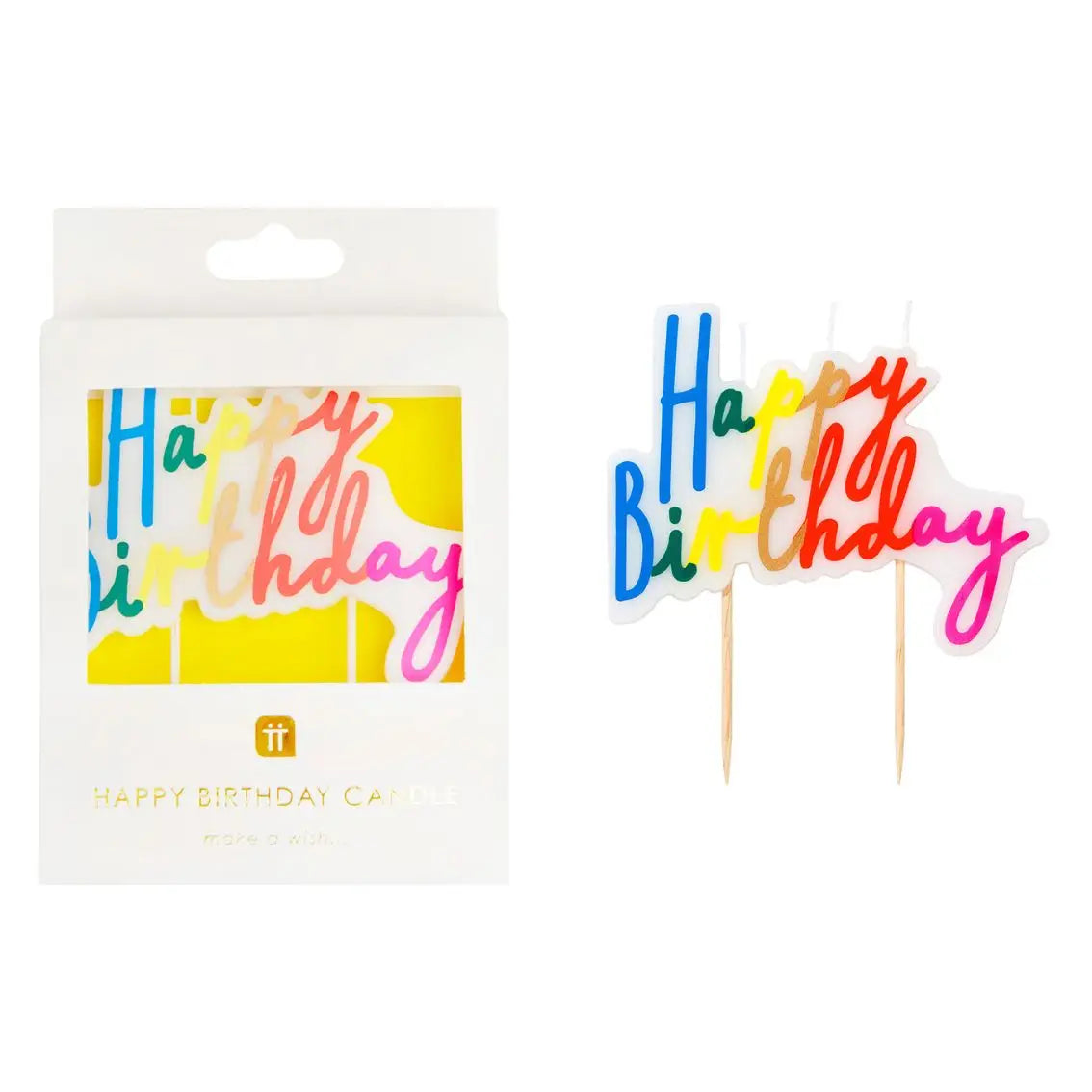 Rainbow Happy Birthday Candle | Cake Candles