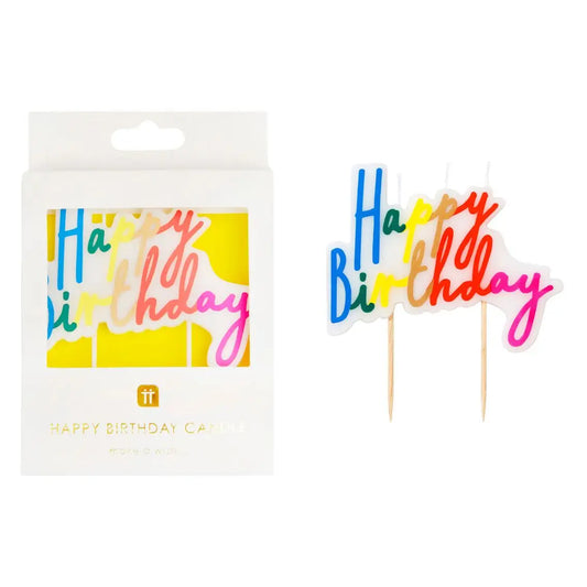 Rainbow Happy Birthday Candle | Cake Candles