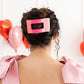 TELETIES Flat Rectangle Hair Clip | Large | Kiss & Tell
