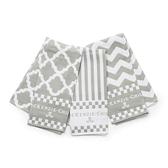 MacKenzie-Childs Sterling Zig Zag Dish Towels, Set of 3