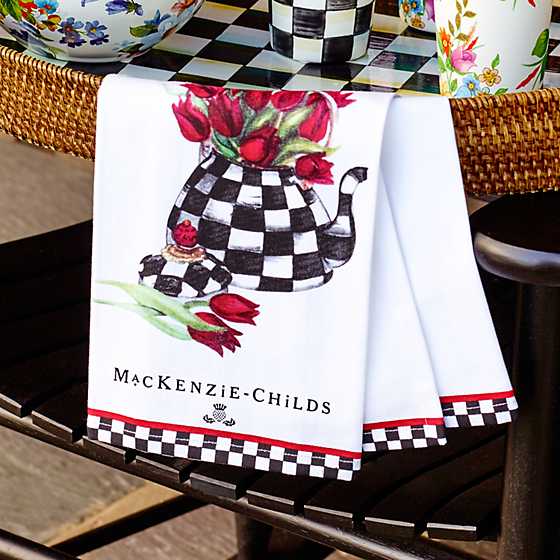 MacKenzie-Childs Tulip Tea Kettle Dish Towel