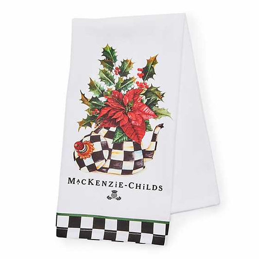 MacKenzie-Childs Poinsettia Tea Kettle Dish Towel